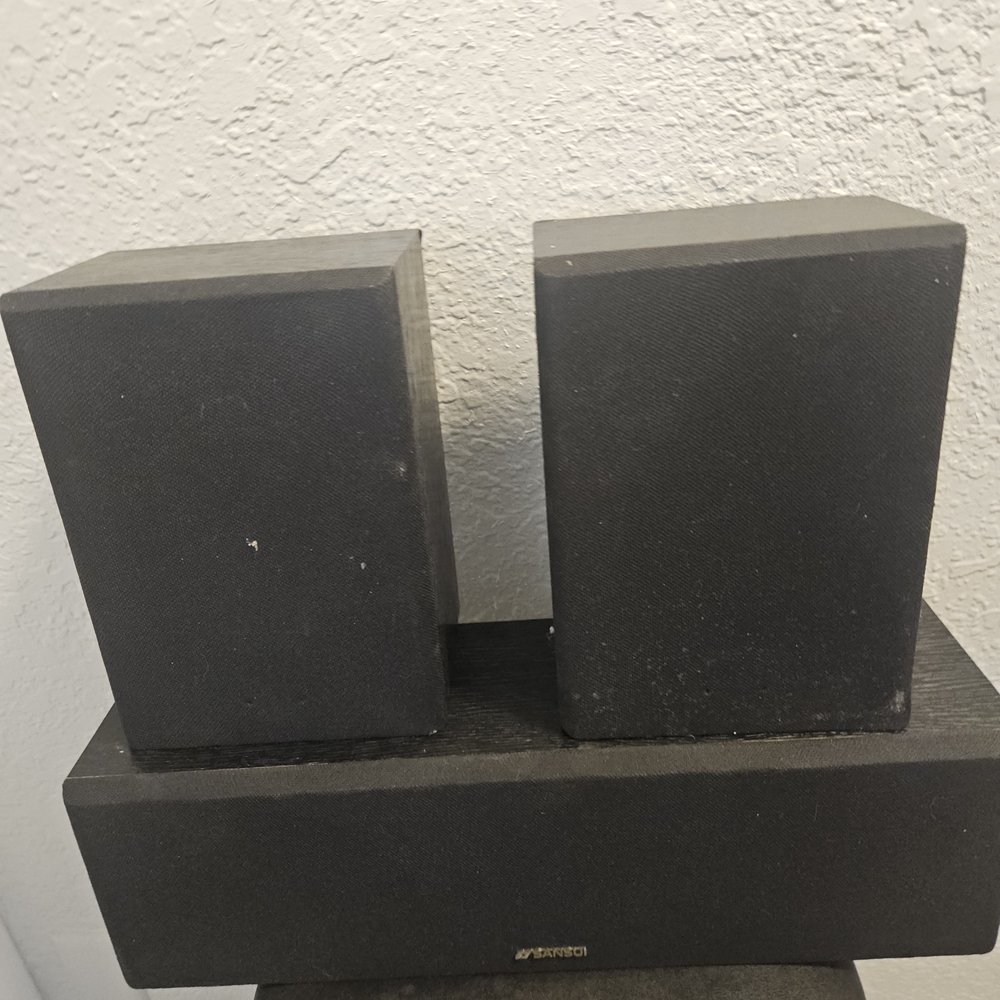 Black Vintage Sansui Speakers